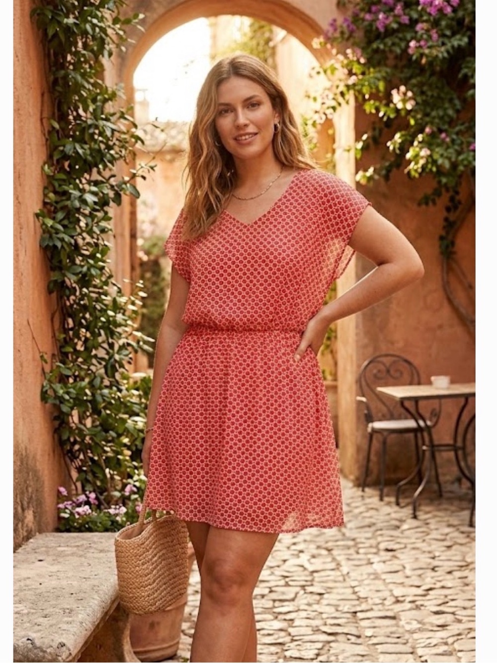 Tacera Red Dolman Sleeve Midi Sundress